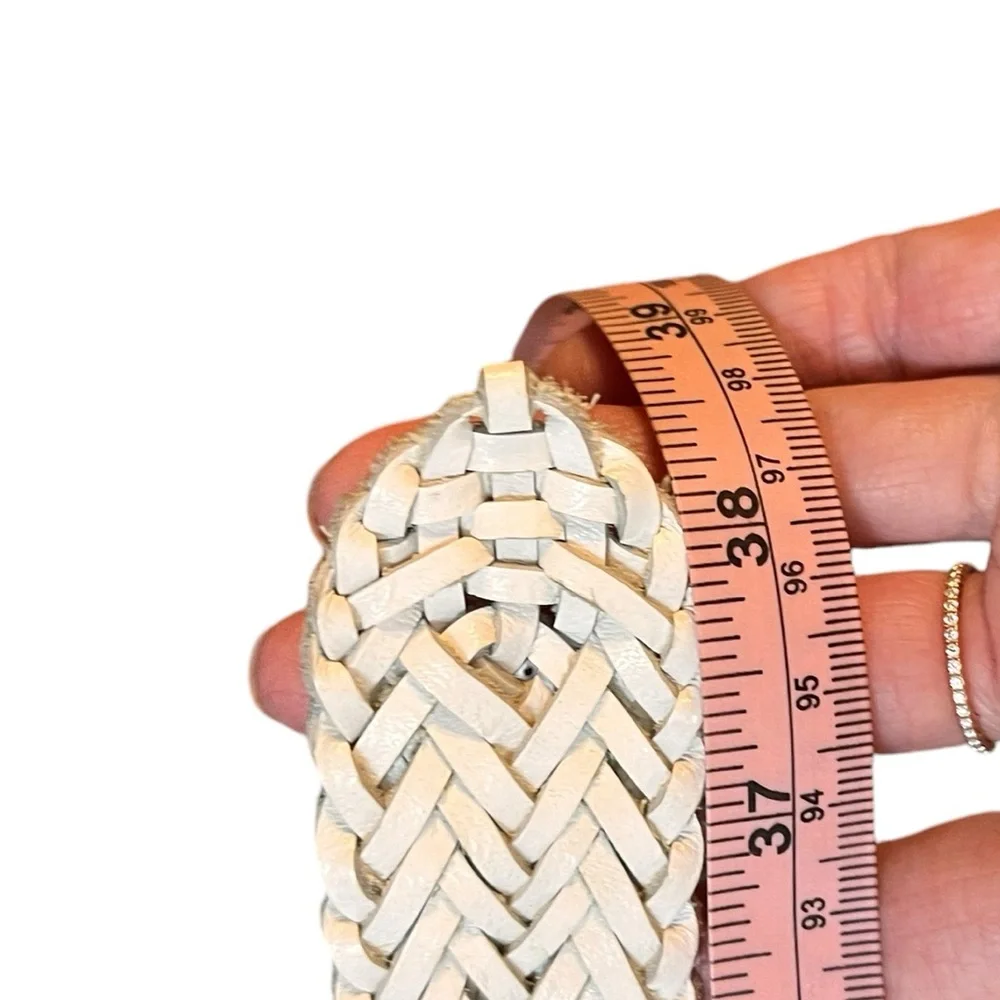 Leather white braided women’s belt India